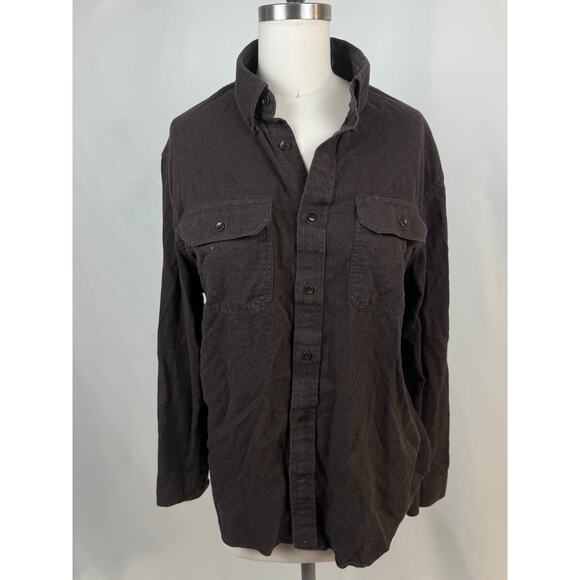 Banana Republic Men’s Medium Brown Organic Cotton Flannel Work Casual Button Up - Picture 1 of 9